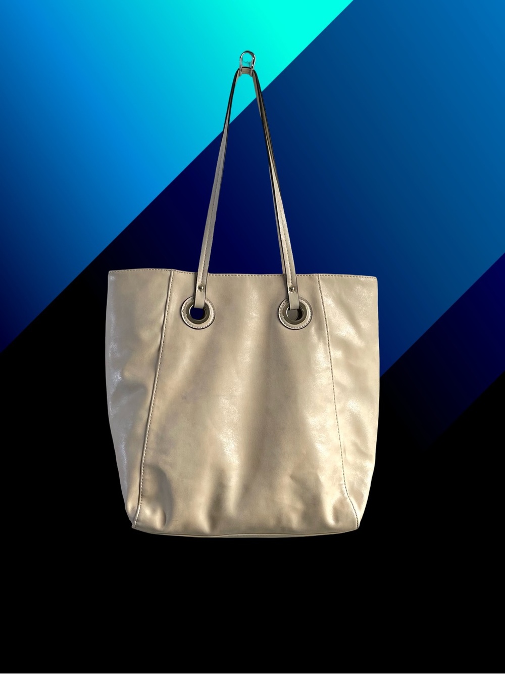 Mossimo Supply Co. Cream Faux Leather Fringe Boho Tote Bag - Picture 3 of 8